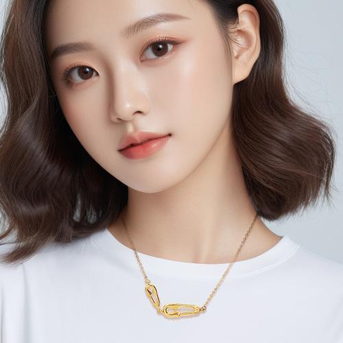 레이어드 클립 목걸이 상세 이미지 2